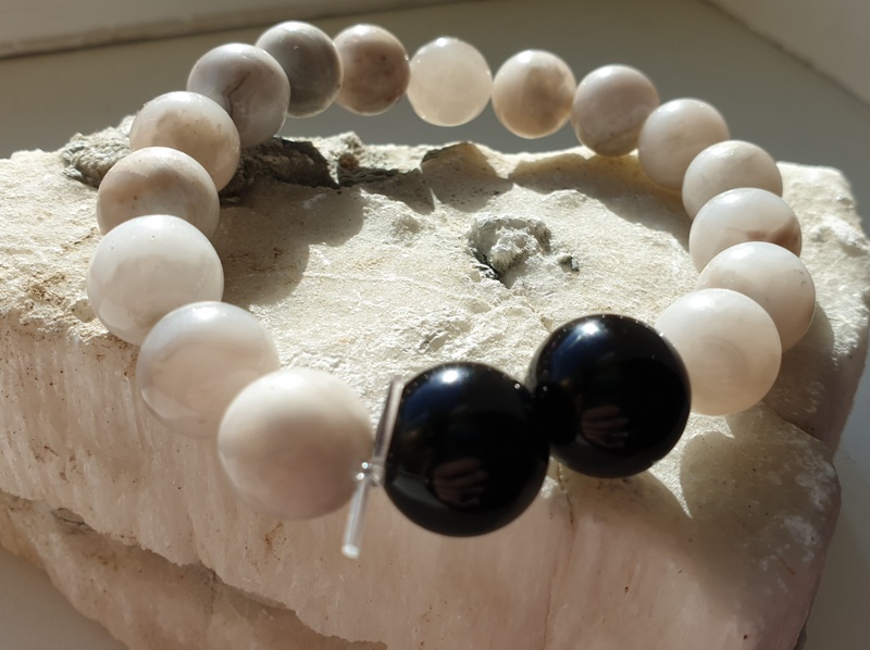 12 mm Naturālie akmeņi rokassprādze balts